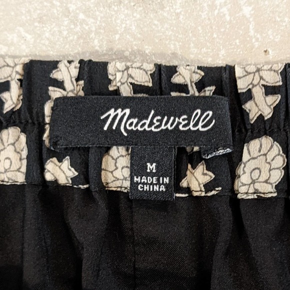 Madewell Black and Tan Knee Length Lightweight Silk Skirt Size Medium - Picture 5 of 9